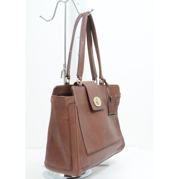 Cole Haan Sequoia Leather Large Travel Business Bag Tote Satchel Ipad Holder - Picture 4 of 13